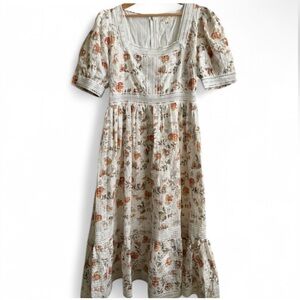 Just me Flutter Cap Sleeve Floral Print Maxi Dress